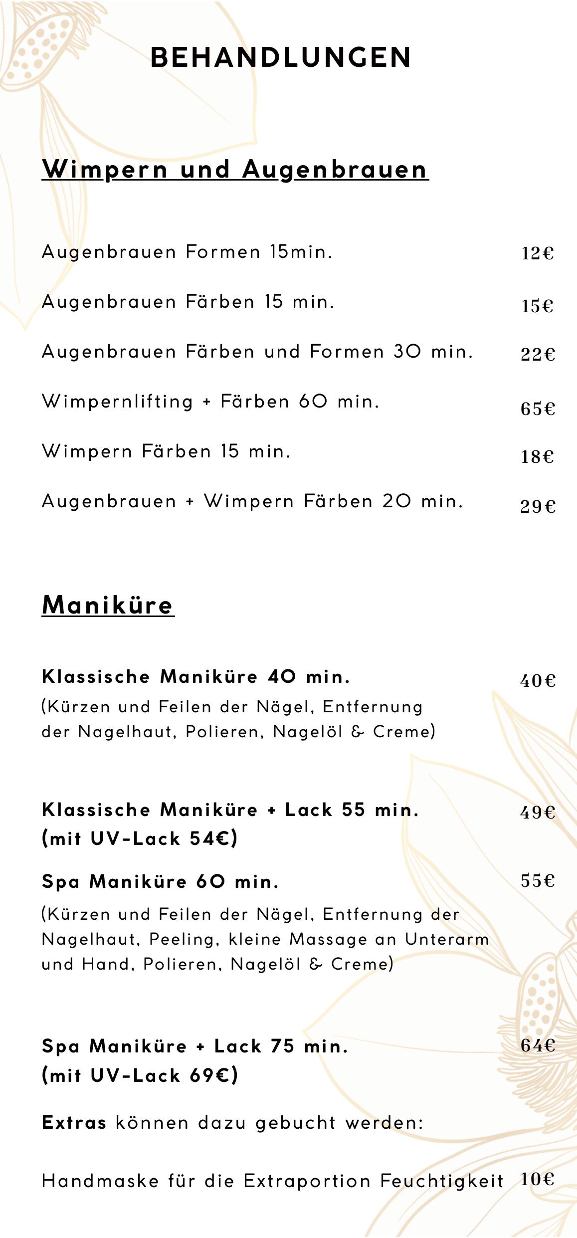 Preisliste Kosmetikstudio Rios Grafing Seite 2