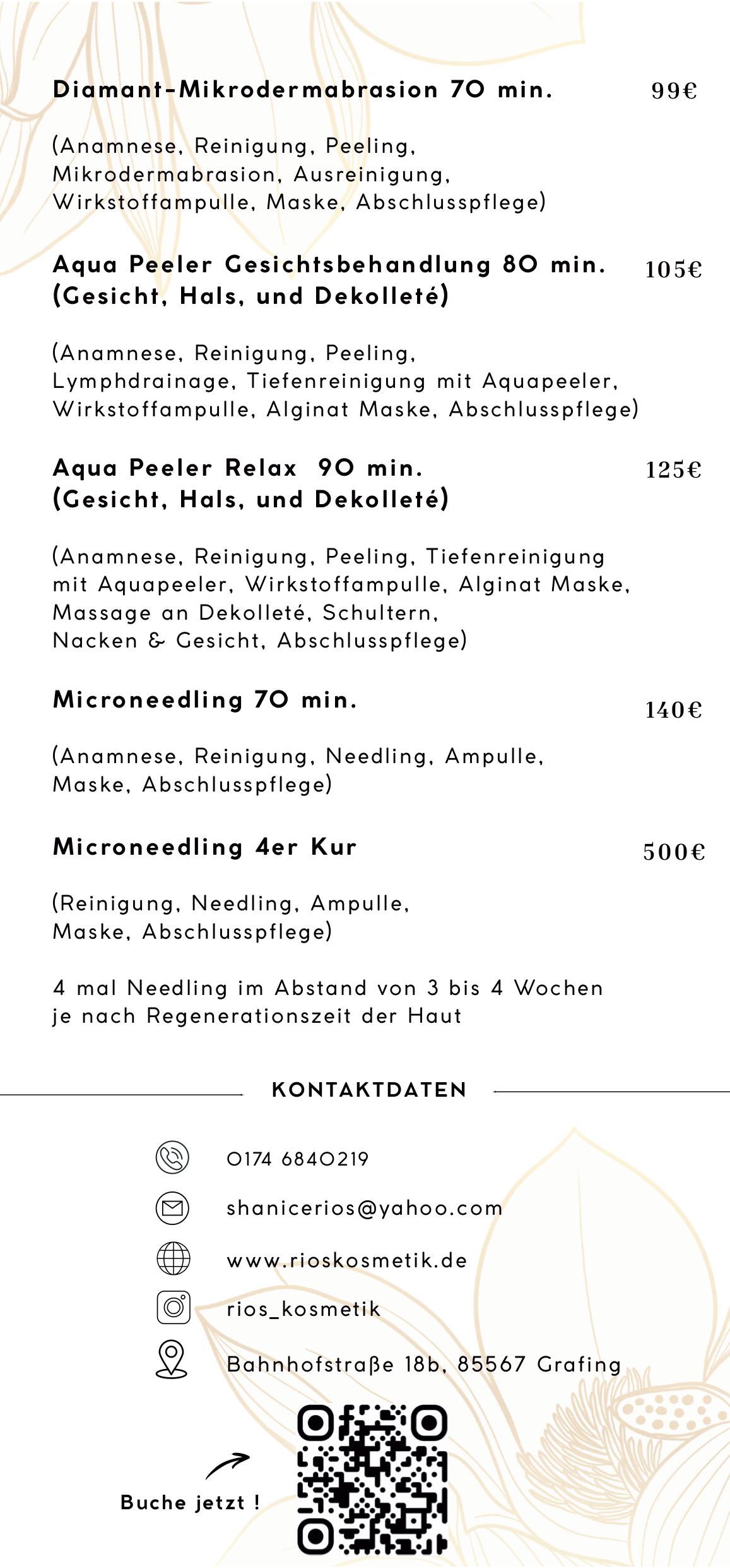 Preisliste Kosmetikstudio Rios Grafing Seite 4